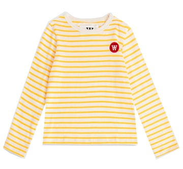 Wood Wood Double A L7S Tee Kim Offwhite/Yellow Stripes